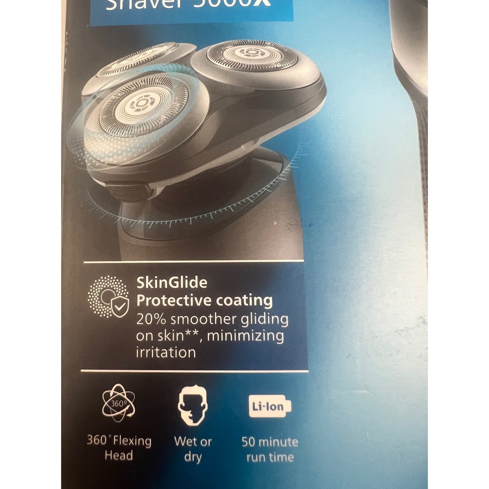 Philips Norelco Shaver 5000X Mens Black Wet Dry Electric Rotary Razor NEW - Picture 2 of 5